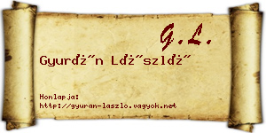 Gyurán László névjegykártya